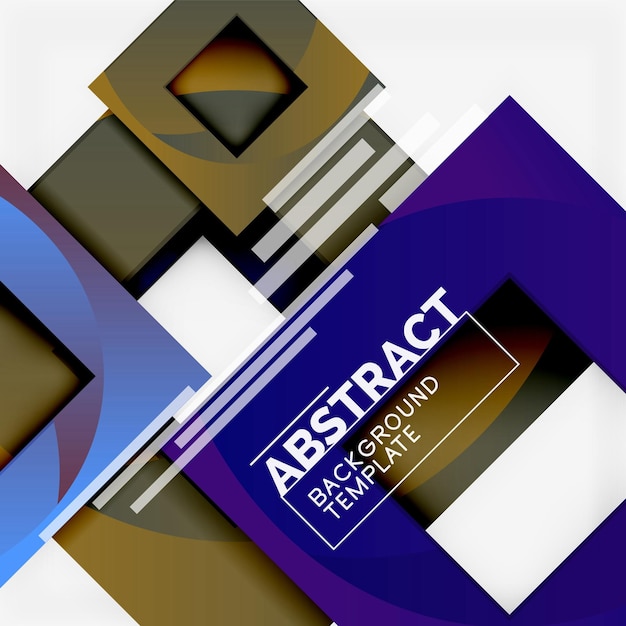 Fondo abstracto mínimo geométrico con composición de cuadrados multicolores