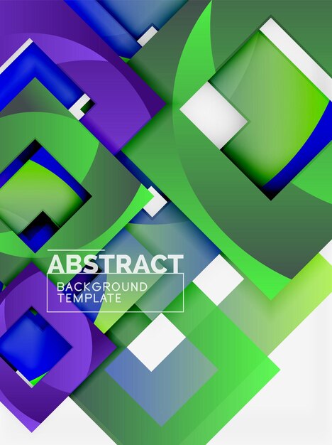 Fondo abstracto mínimo geométrico con composición de cuadrados multicolores