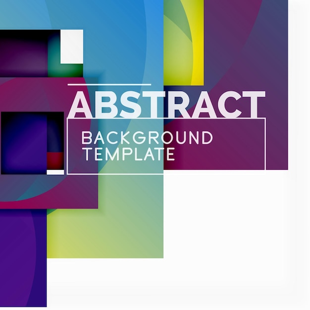 Fondo abstracto mínimo geométrico con composición de cuadrados multicolores