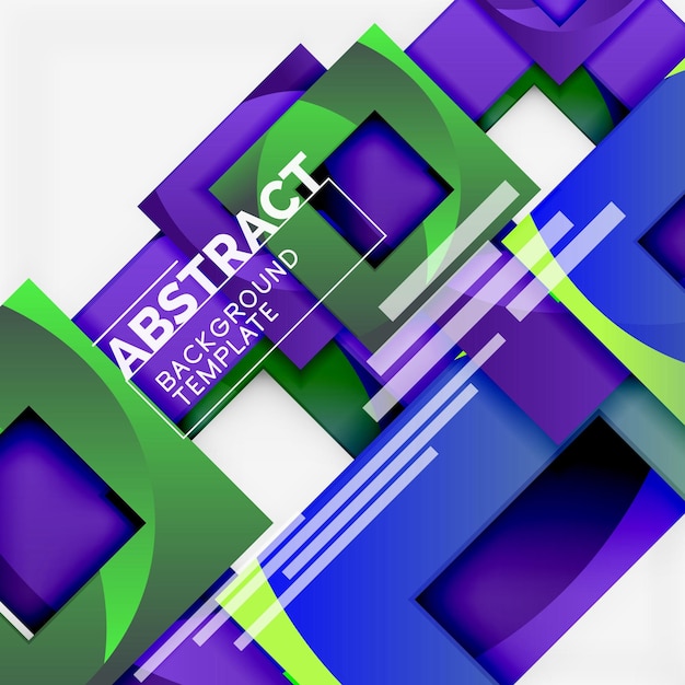 Fondo abstracto mínimo geométrico con composición de cuadrados multicolores