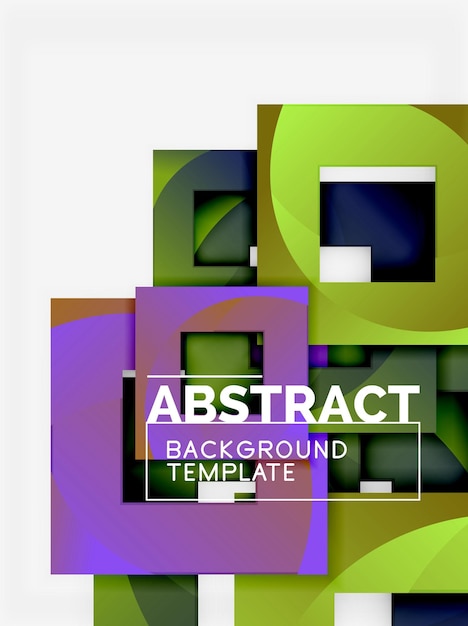 Fondo abstracto mínimo geométrico con composición de cuadrados multicolores
