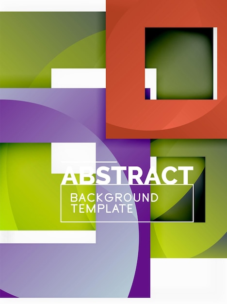 Fondo abstracto mínimo geométrico con composición de cuadrados multicolores