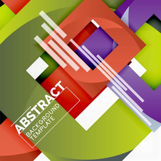 Fondo abstracto mínimo geométrico con composición de cuadrados multicolores