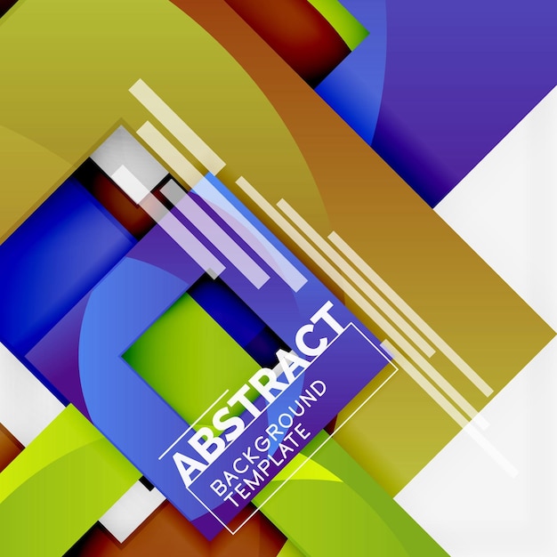 Fondo abstracto mínimo geométrico con composición de cuadrados multicolores
