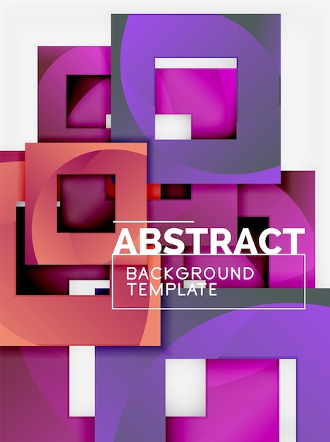Fondo abstracto mínimo geométrico con composición de cuadrados multicolores