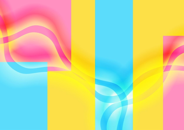 Fondo abstracto mínimo pastel colorido con ondas brillantes