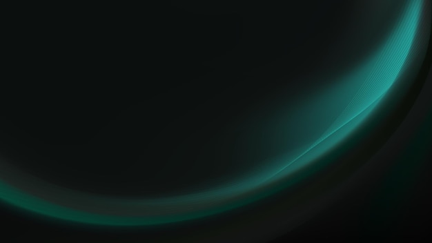 El fondo abstracto misterioso y elegante con una onda verde azulado oscuro que fluye
