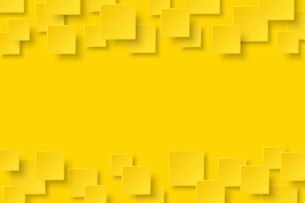 Fondo abstracto moderno amarillo vectorial Patrón cuadrado de papel estera voladora con sombras suaves