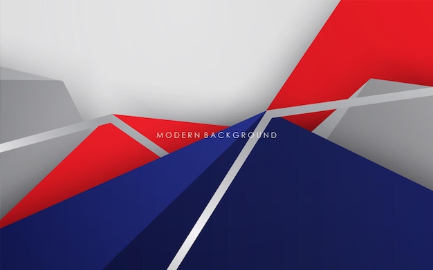 Fondo abstracto moderno azul y rojo con blanco colorido