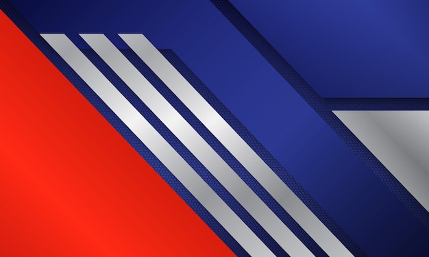 Fondo abstracto moderno azul y rojo con diseño de color plata