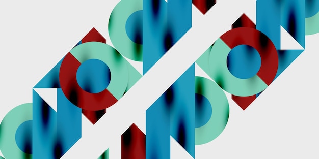 Fondo abstracto moderno con círculos, líneas y triángulos en una composición geométrica dinámica Perfecto para diseños con temas tecnológicos o creativos