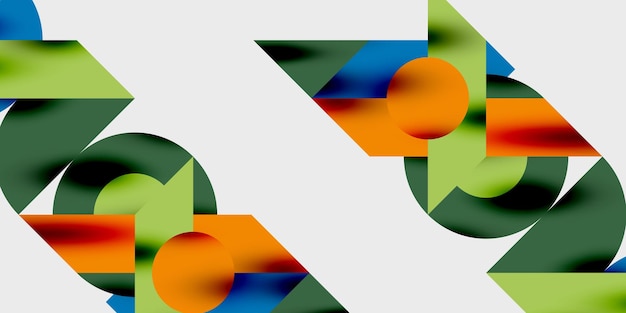 Fondo abstracto moderno con círculos, líneas y triángulos en una composición geométrica dinámica Perfecto para diseños con temas tecnológicos o creativos