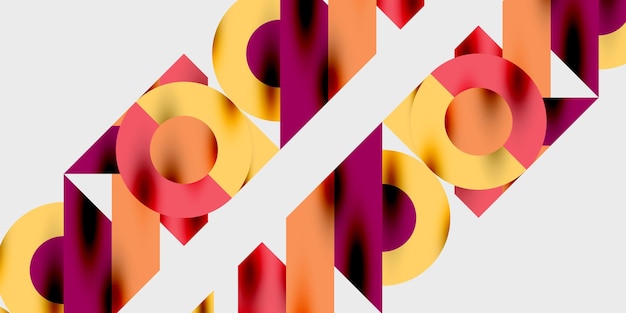 Fondo abstracto moderno con círculos, líneas y triángulos en una composición geométrica dinámica Perfecto para diseños con temas tecnológicos o creativos