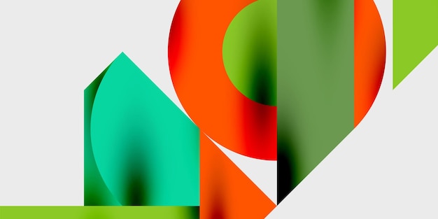 Fondo abstracto moderno con círculos, líneas y triángulos en una composición geométrica dinámica Perfecto para diseños con temas tecnológicos o creativos