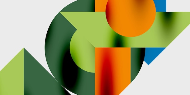 Fondo abstracto moderno con círculos, líneas y triángulos en una composición geométrica dinámica Perfecto para diseños con temas tecnológicos o creativos