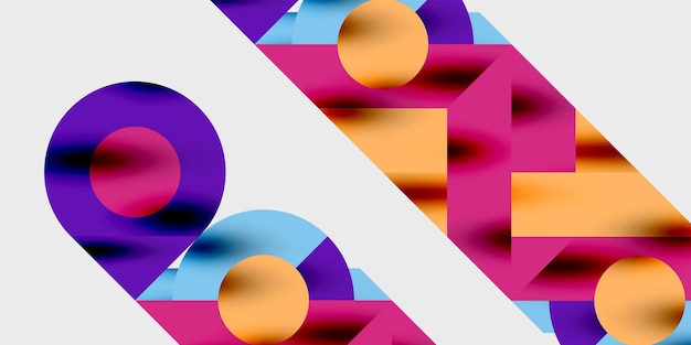 Fondo abstracto moderno con círculos, líneas y triángulos en una composición geométrica dinámica Perfecto para diseños con temas tecnológicos o creativos