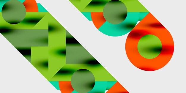 Fondo abstracto moderno con círculos, líneas y triángulos en una composición geométrica dinámica Perfecto para diseños con temas tecnológicos o creativos