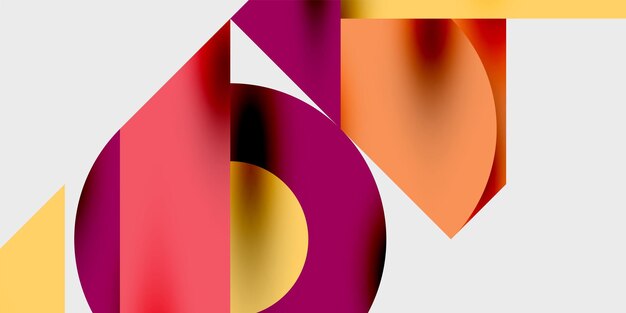 Fondo abstracto moderno con círculos, líneas y triángulos en una composición geométrica dinámica Perfecto para diseños con temas tecnológicos o creativos