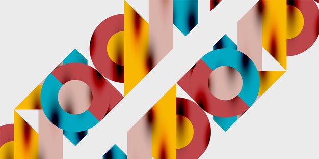 Fondo abstracto moderno con círculos, líneas y triángulos en una composición geométrica dinámica Perfecto para diseños con temas tecnológicos o creativos