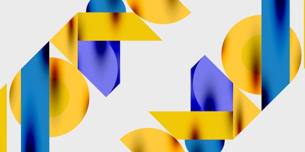 Fondo abstracto moderno con círculos, líneas y triángulos en una composición geométrica dinámica