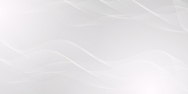 Fondo abstracto moderno en colores blancos grises con líneas brillantes que fluyen concepto de tecnología digital del futuro Ilustración vectorial