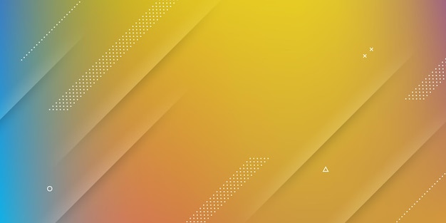 Fondo abstracto moderno con efecto de desenfoque, vibrantes colores del arco iris y elementos de Memphis.