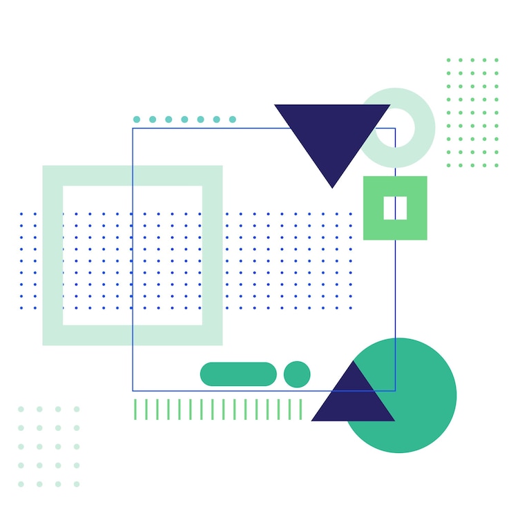 Vector fondo abstracto moderno con elementos de medio tono compuestos de formas geométricas y líneas