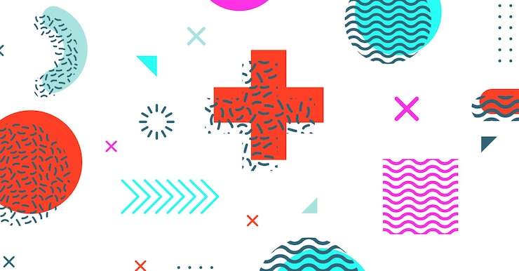 Vector fondo abstracto moderno con elementos de memphis