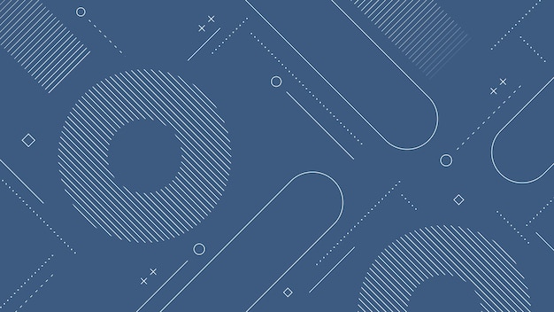 Fondo abstracto moderno con elementos retro de Memphis y color azul oscuro