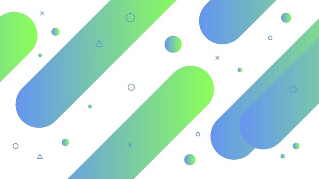 Fondo abstracto moderno con líneas diagonales Líquido líquido Retro Memphis y degradado azul verde