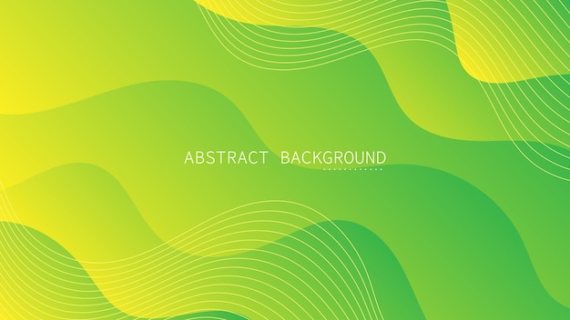 Fondo abstracto moderno Líneas de onda Movimiento líquido fluido y color degradado verde amarillo