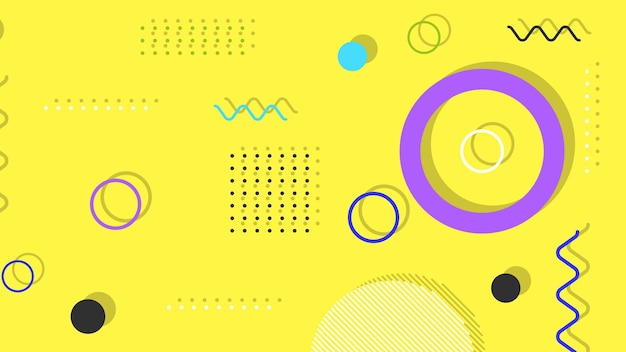 Fondo abstracto moderno y de moda con elementos de Memphis