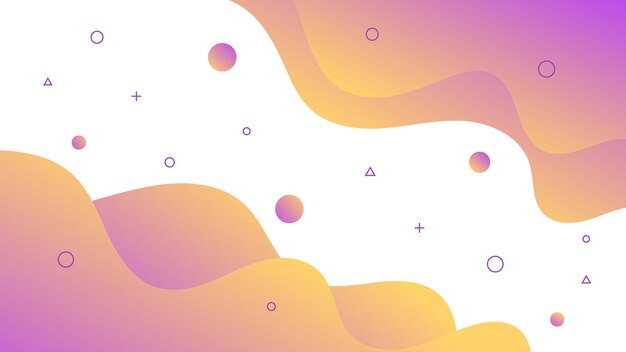 Fondo abstracto moderno con Motion Waves Fluid Liquid Retro Memphis y Purple Orange Gradient C