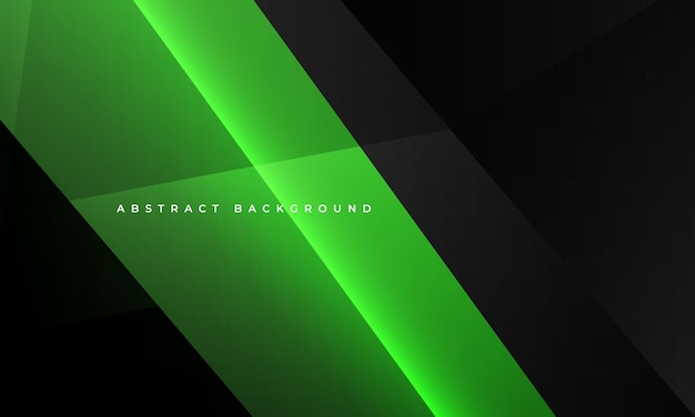 Fondo abstracto moderno negro y verde con formas geométricas y líneas diagonales vectoriales