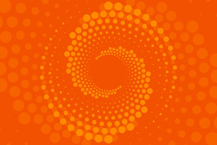 Vector fondo abstracto moderno con puntos redondeados en forma de naranja