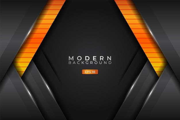 Fondo abstracto moderno superpuesto diagonal gris oscuro con naranja brillante