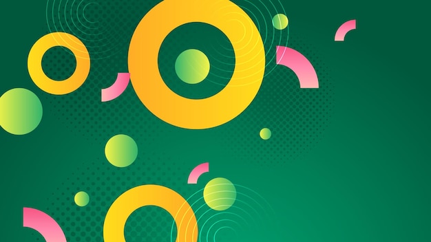 Fondo abstracto moderno verde naranja y rosa con formas