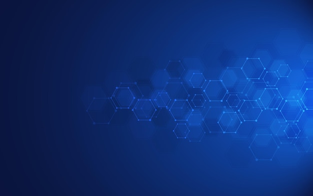 Fondo abstracto de moléculas. Estructuras moleculares o ingeniería química, investigación genética, tecnología de innovación. Concepto científico, técnico o médico.