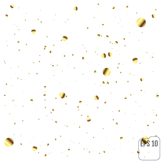 Fondo abstracto con muchos antecedentes de vector de confeti clásico de oro que cae