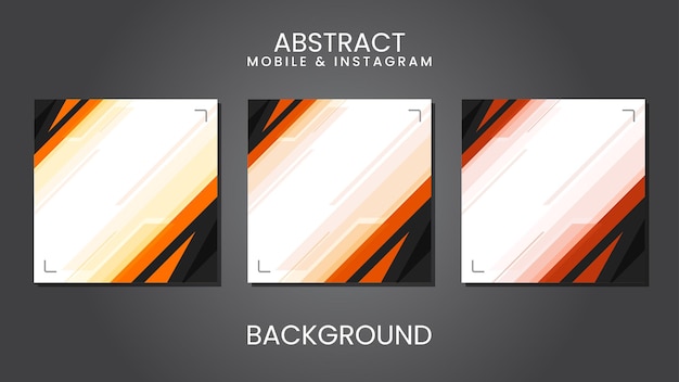 Fondo abstracto naranja colorido para historias de instagram set vector eps