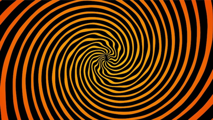 Vector fondo abstracto naranja en estilo psicodélico