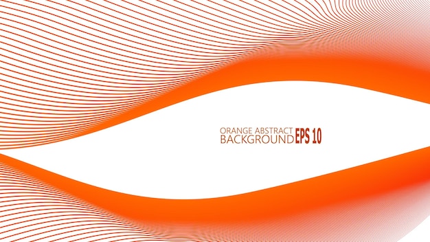 Fondo abstracto naranja con imagen vectorial de línea curva azul