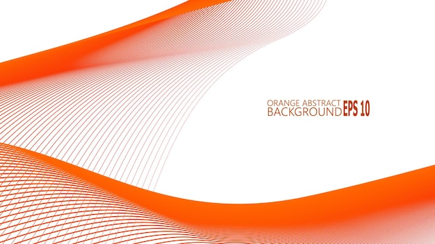 Fondo abstracto naranja con imagen vectorial de línea curva azul