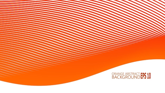 Fondo abstracto naranja con imagen vectorial de línea curva azul