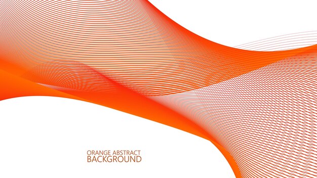 Fondo abstracto naranja con imagen vectorial de línea curva azul