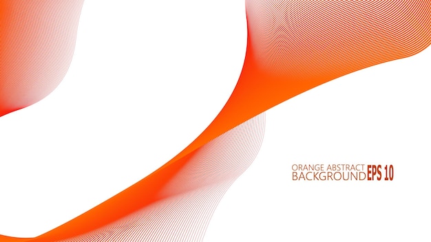Fondo abstracto naranja con imagen vectorial de línea curva azul