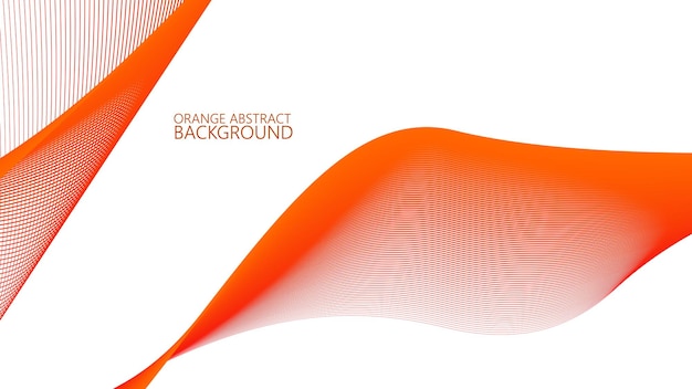 Fondo abstracto naranja con imagen vectorial de línea curva azul