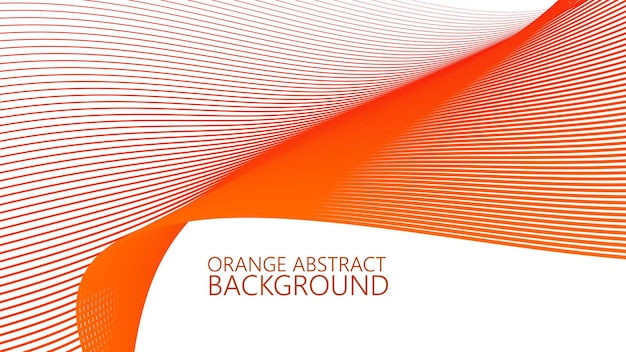 Fondo abstracto naranja con imagen vectorial de línea curva azul