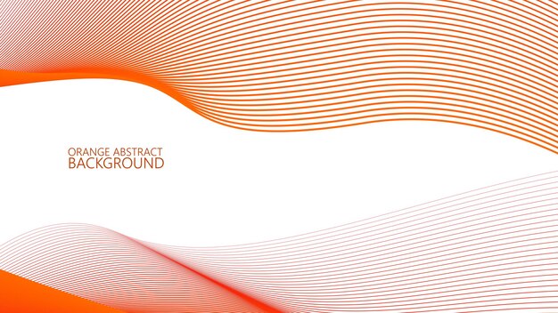 Fondo abstracto naranja con imagen vectorial de línea curva azul