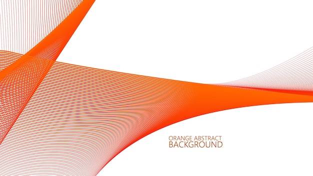 Fondo abstracto naranja con imagen vectorial de línea curva azul